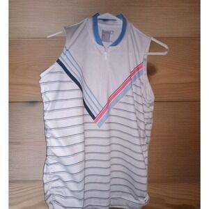 Lucky‎ in Love Sz S Sleeveless Tennis Golf Pickle Ball Polo Top Shirt 1/4 Zip